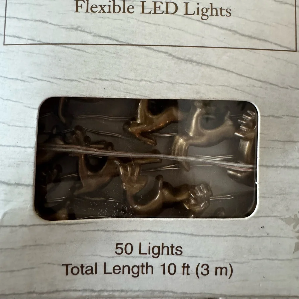 Pier 1 Imports Joy‎ Glimmer Flexible String LED Lights 10ft 50 Lights Reindeer